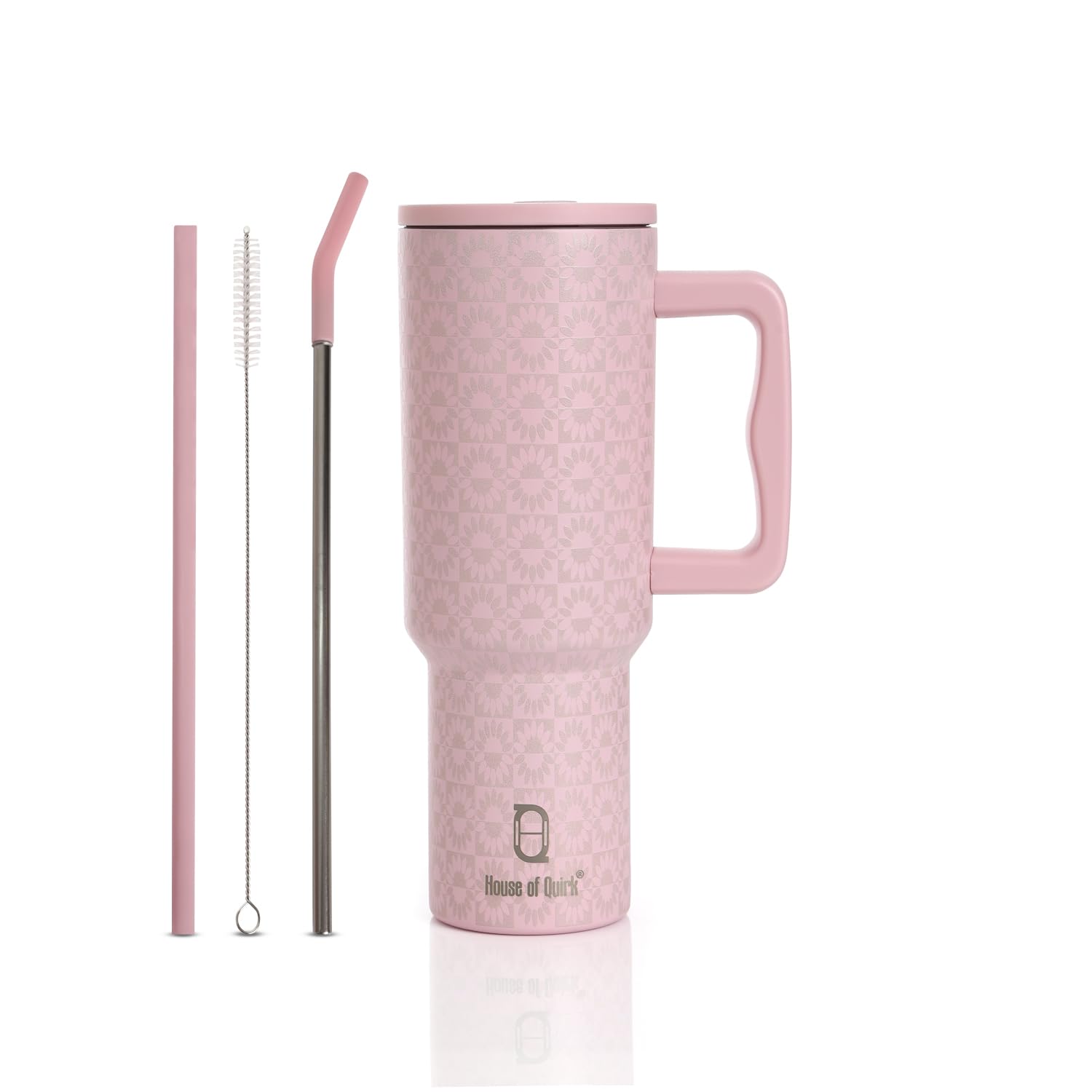 1200ML Insulated Stainless Steel Tumbler with Lid, Handle & Straws - (1200 ML)
