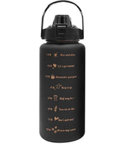 2000 ML Motivational Water Bottle With Straw and 3D stickers- (Pack of 1)