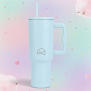 Stainless Steel Vacuum Tumbler with Straw and Lid & Handle - (1200 ML) (Solid colors)