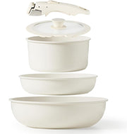 Maifan Stone 5-Piece Nonstick Cookware Set Detachable Handle Induction Safe