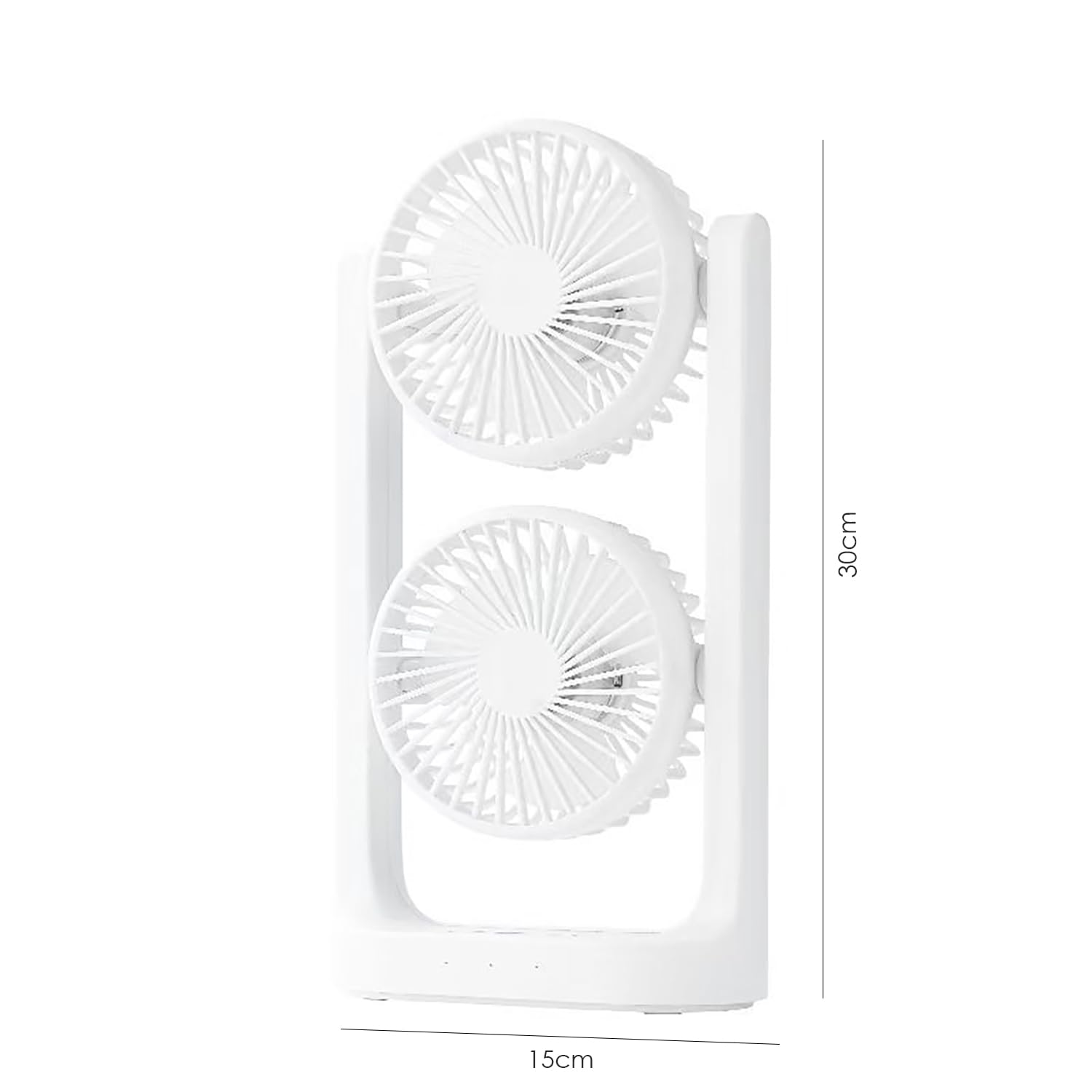 Dual Head USB Desk Fan Quiet & Portable (White)