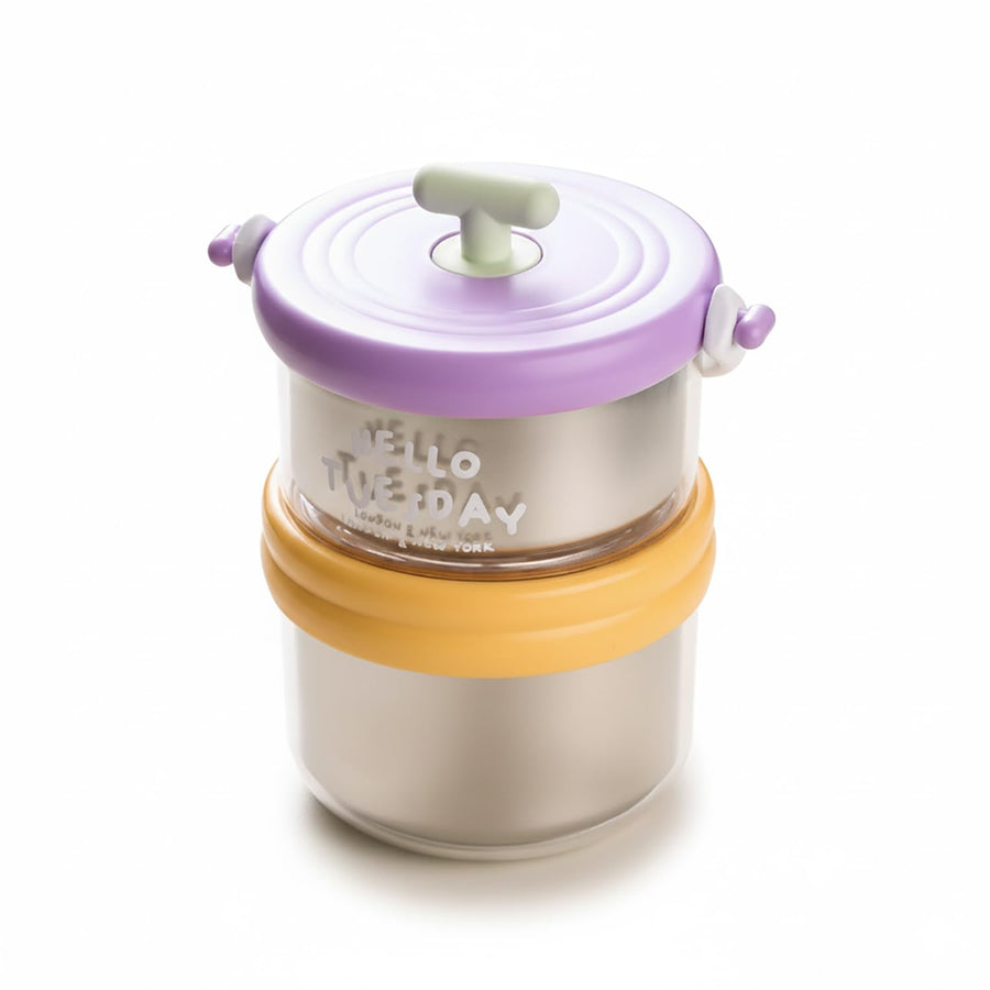 304 Stainless Steel 2-Layer Portable Lunch Box