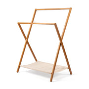 Bamboo Folding Clothes Rack - Beige