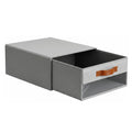 Foldable Closet Storage Bin with Clear Window & Handles Organizer for Clothes (Grey)