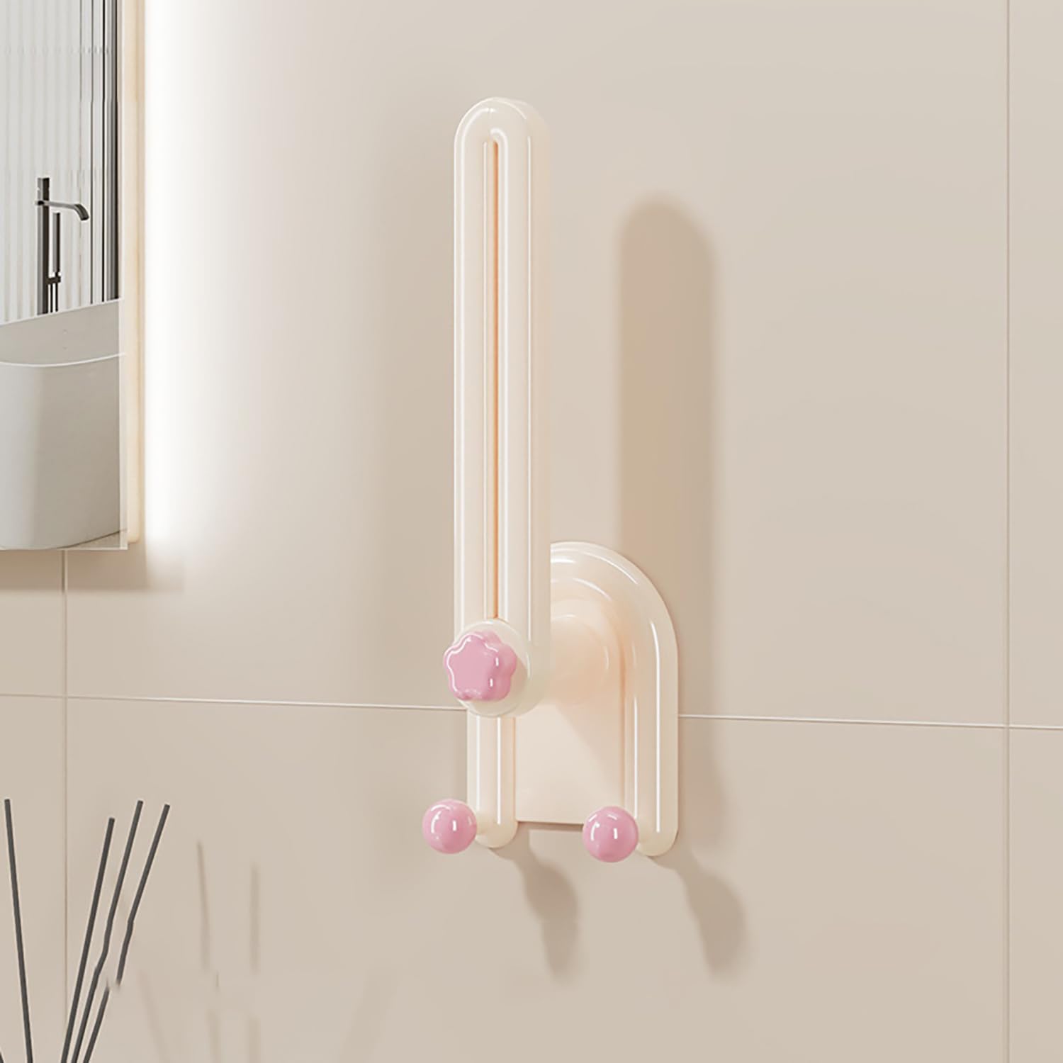 L-Shaped Hair Accessory Storage Rack | Wall-Mounted Hair Tie, Headband & Scrunchie Organizer