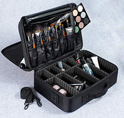 3 Layers Large Capacity Makeup Case with Adjustable Compartment (Black)