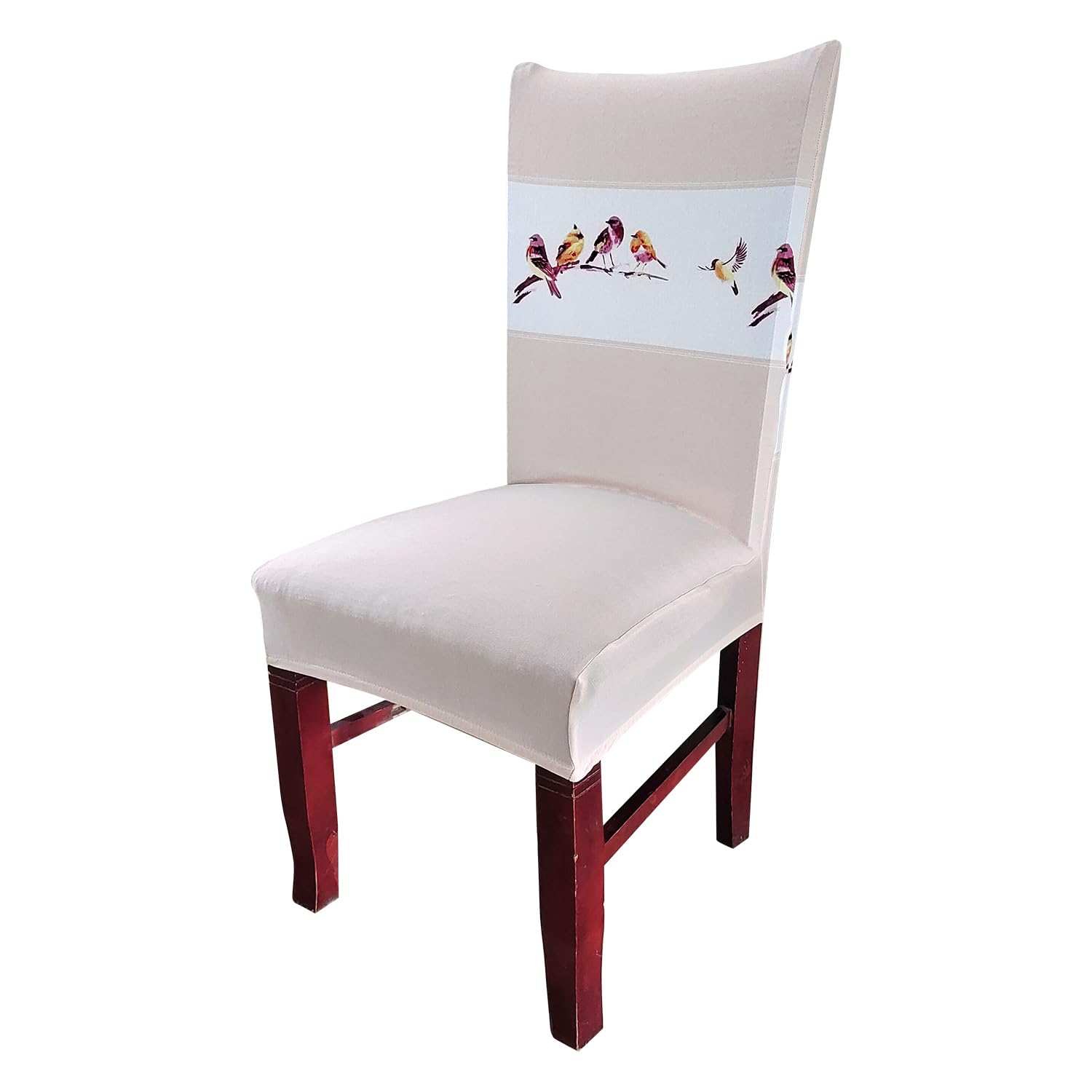 Elastic Chair Cover (Beige Bird)