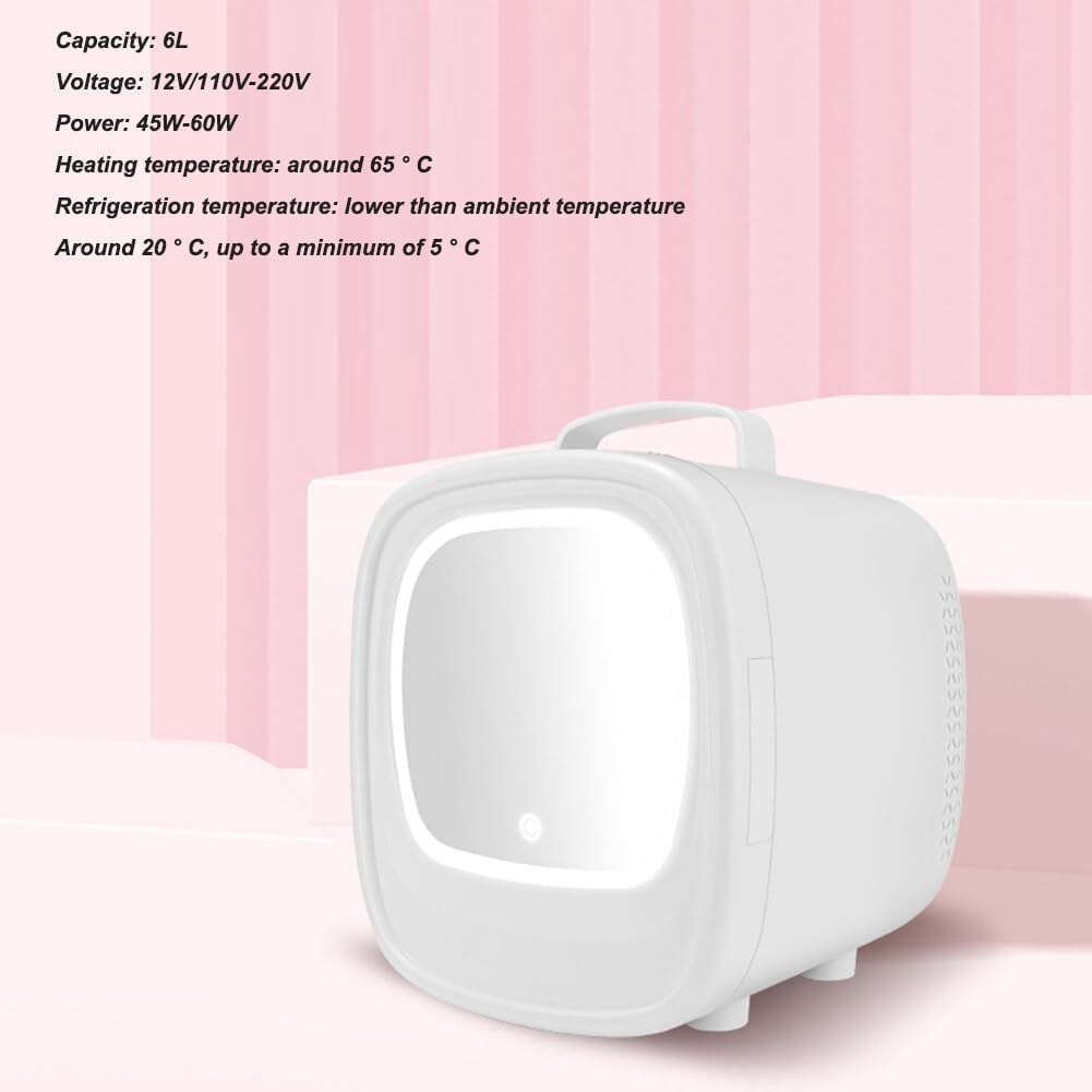 6L Beauty Mini Fridge Skincare Refrigerator with Touch Screen Led