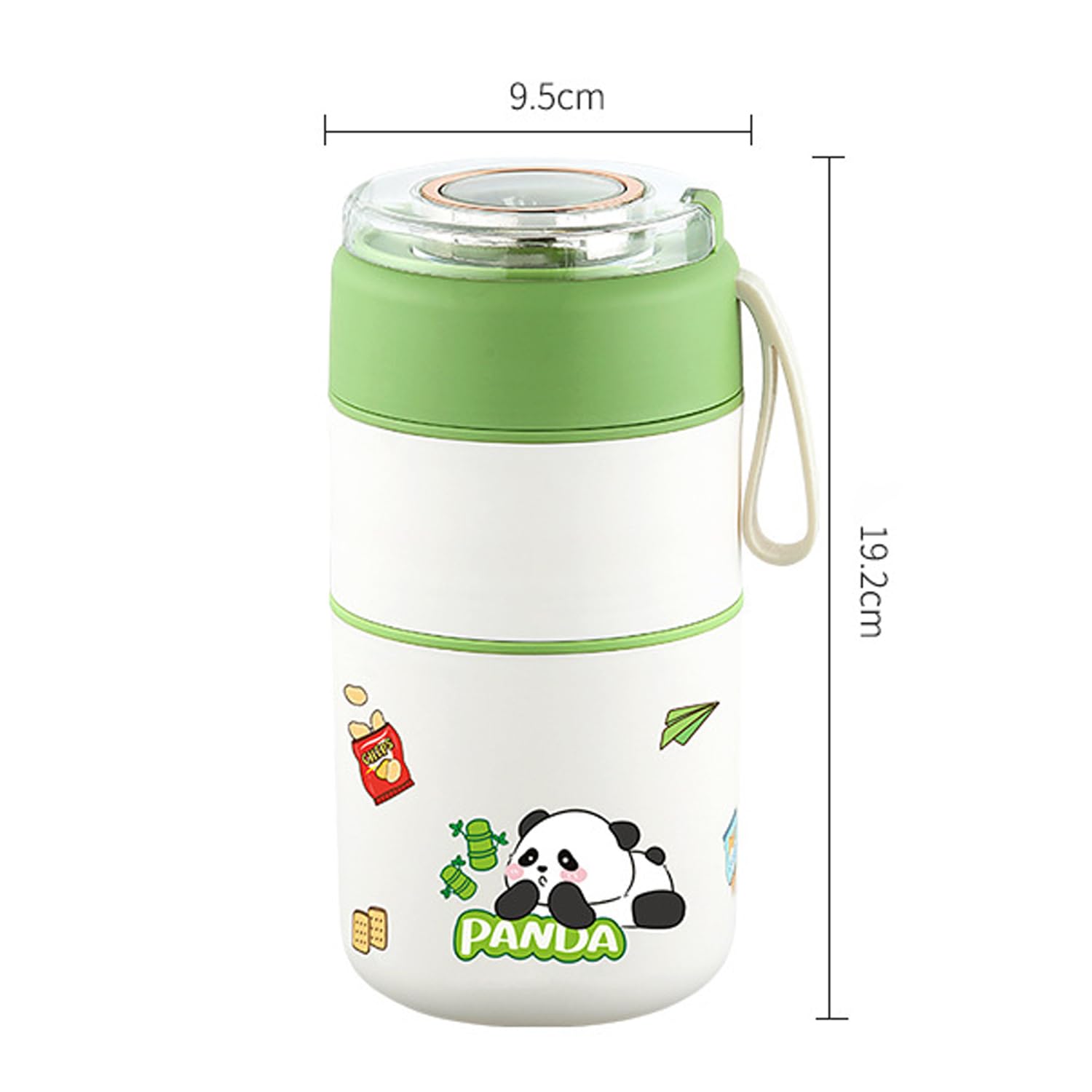 700ml 304 Stainless Steel Insulated Breakfast Cup with Lid & Spoon Leakproof Jar  (Green)