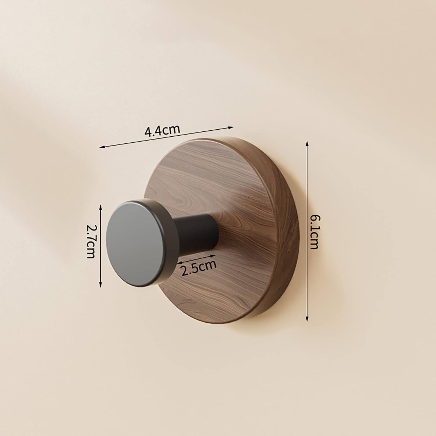 Wall Mounted Adhesive Hooks – Set of 4 Heavy-Duty Multipurpose Hooks (Brown)