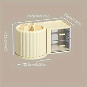Rotating Makeup Organizer With Cosmetic Drawer