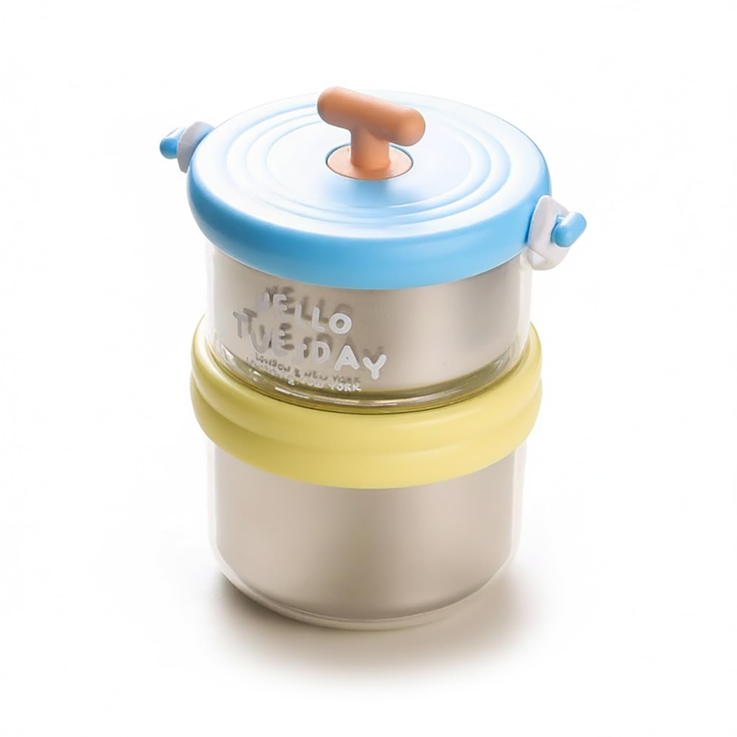 304 Stainless Steel 2-Layer Portable Lunch Box