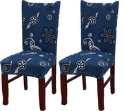 Polyester Elastic Stretch Removable Washable (Dark Blue Paisley)