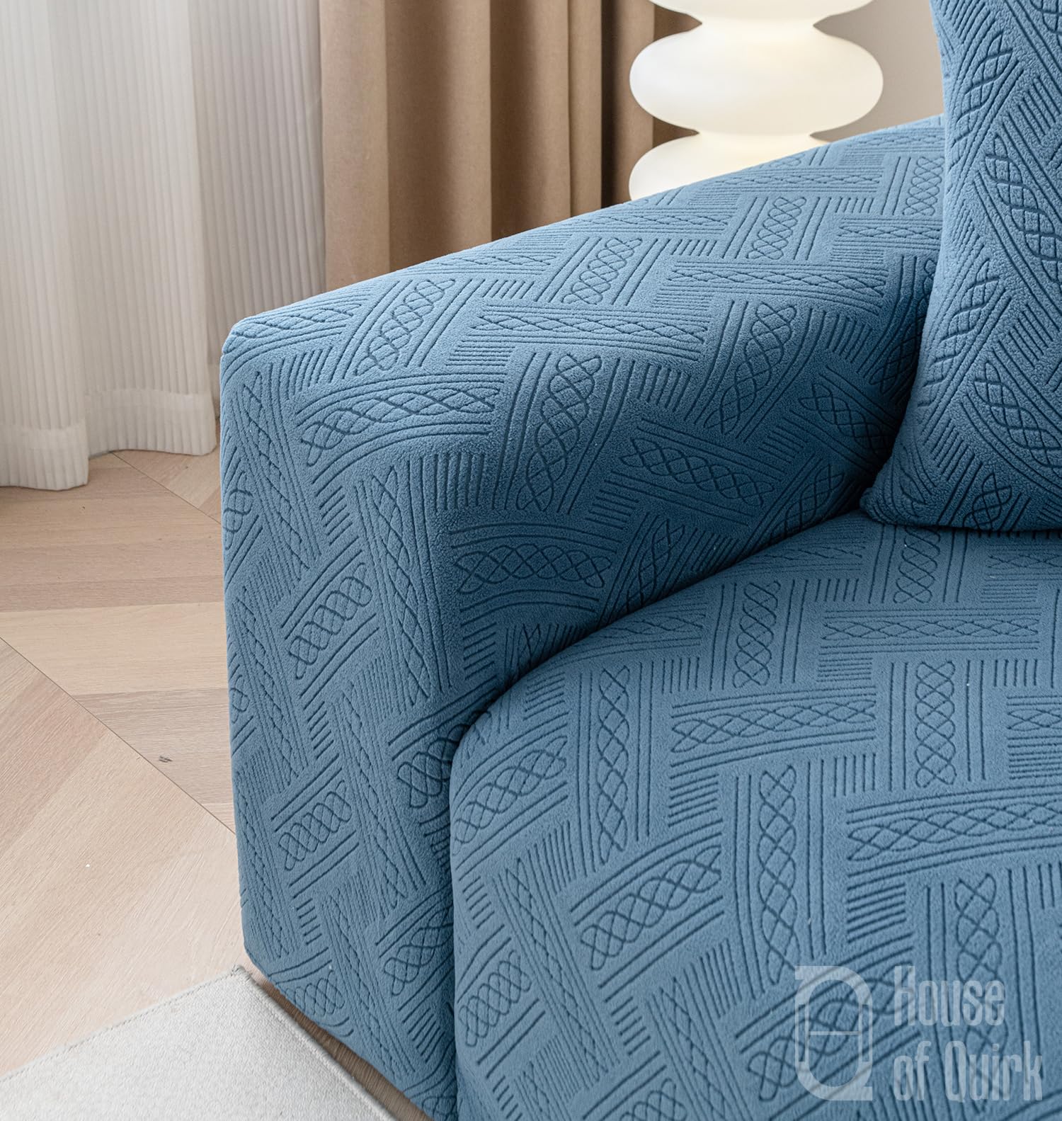 Universal Sofacover 220 GSM Jacquard Fabric Sofa Cover Slipcover (Blue)