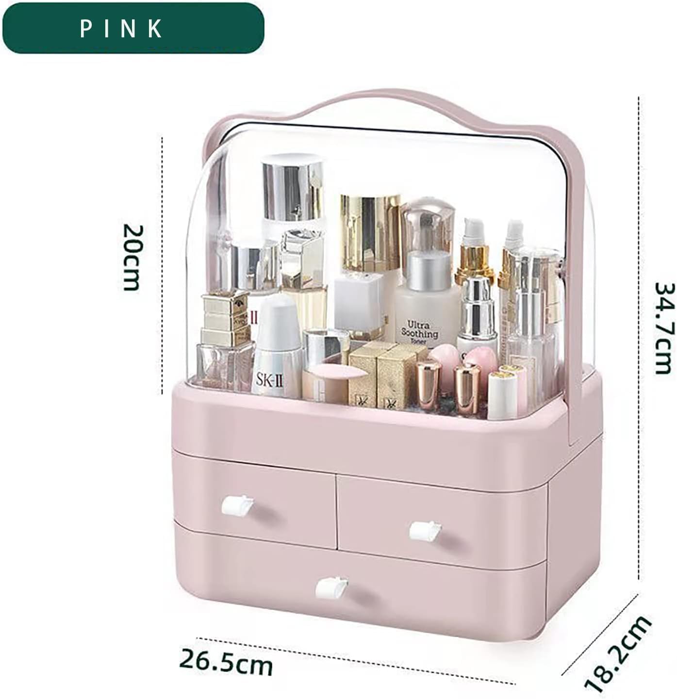 Luxury Cosmetic Storage Box & 620ML Stainless Steel Insulated Travel Mug Set