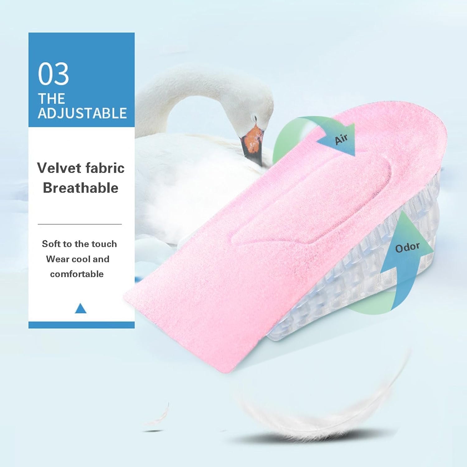 2-Layer Gel Heel Lift Insoles – Height Increase & Cushion Support (Up to 3.5 cm)