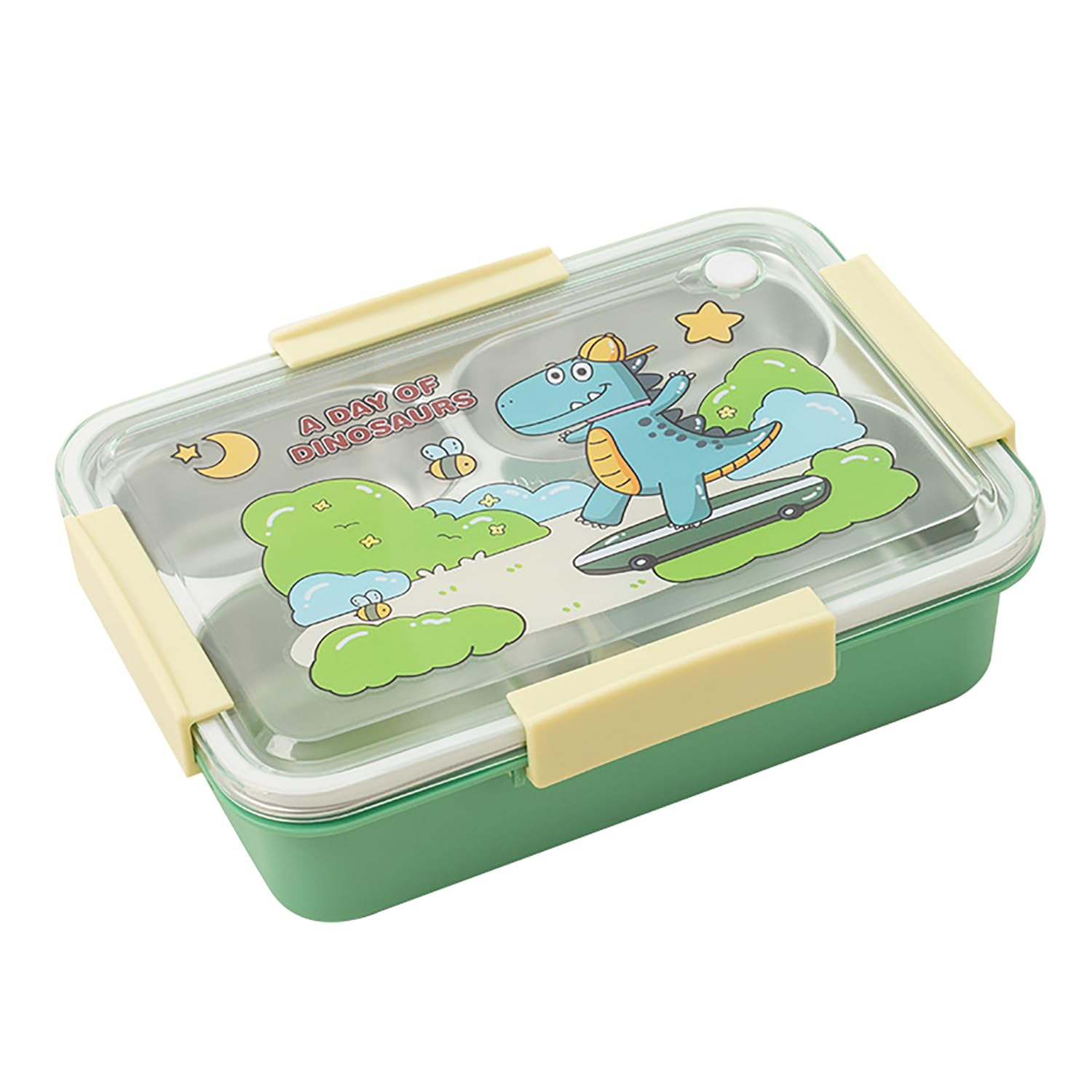 304 Stainless Steel Lunch Box for Kids, 4 Compartment Leak-Proof Bento Box with Lid