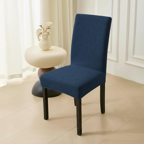 Stretchable Jacquard Dining Chair Cover – Universal Fit, 220 GSM-Navy