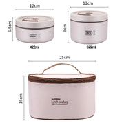 304 Stainless Steel Bento Box with Thermal Case – 4-Tier, Microwave Safe