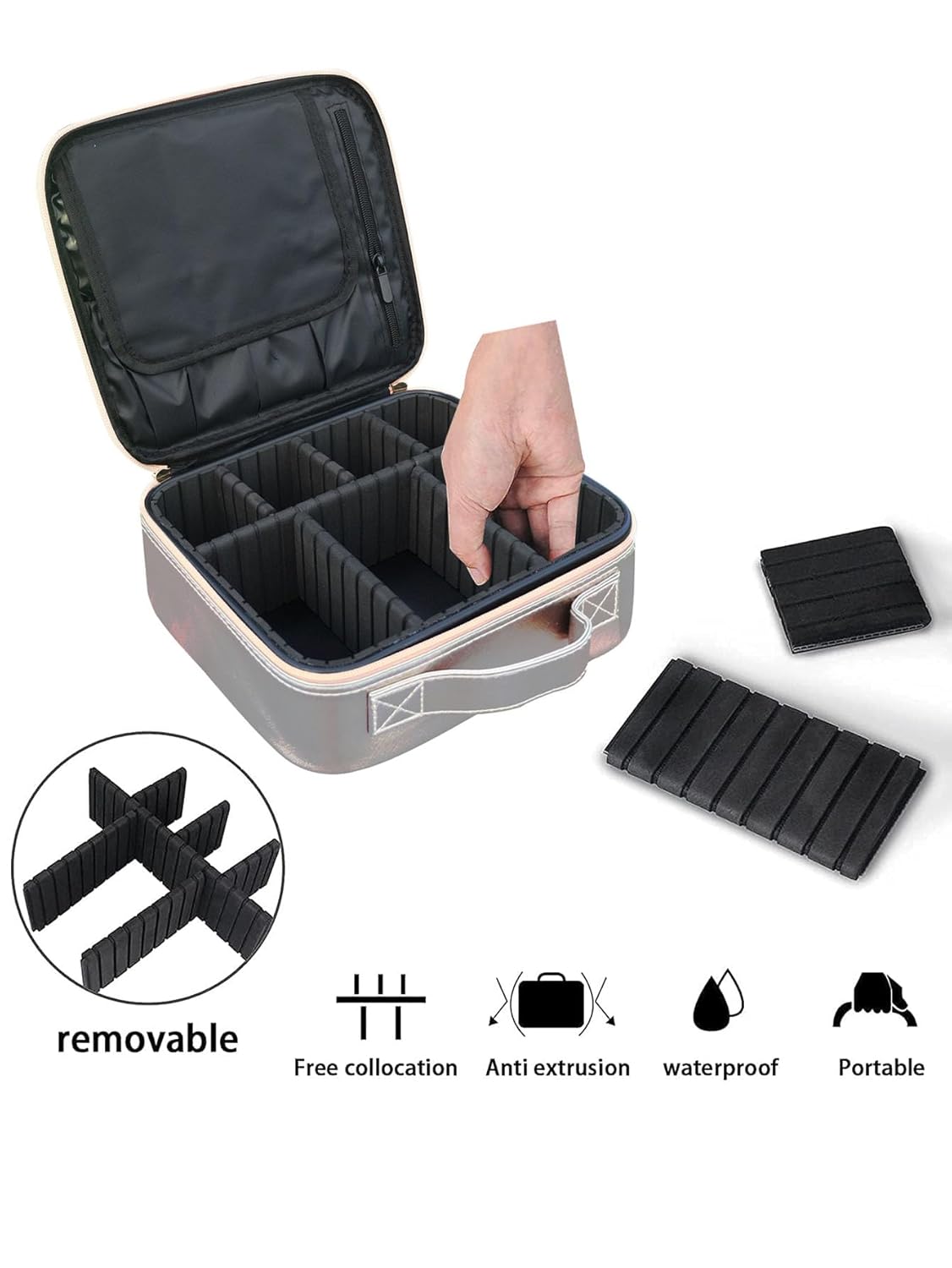 Makeup Cosmetic Storage Case With 620 ML Stainless Steel Coffee Mug