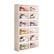 Foldable Shoe Rack | Space-Saving Shoe Organizer – White
