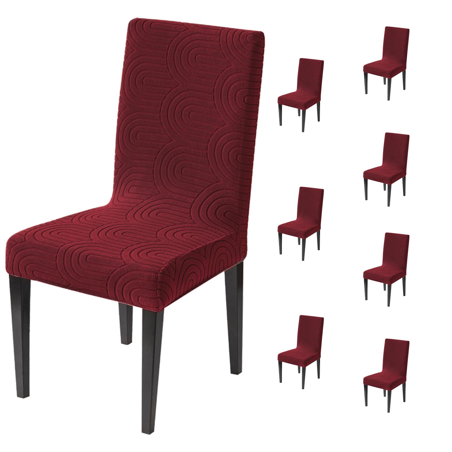 Premium Stretch Chair Cover – 220 GSM Jacquard Fabric (Maroon)