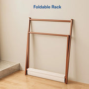 Bamboo Folding Clothes Rack - Beige