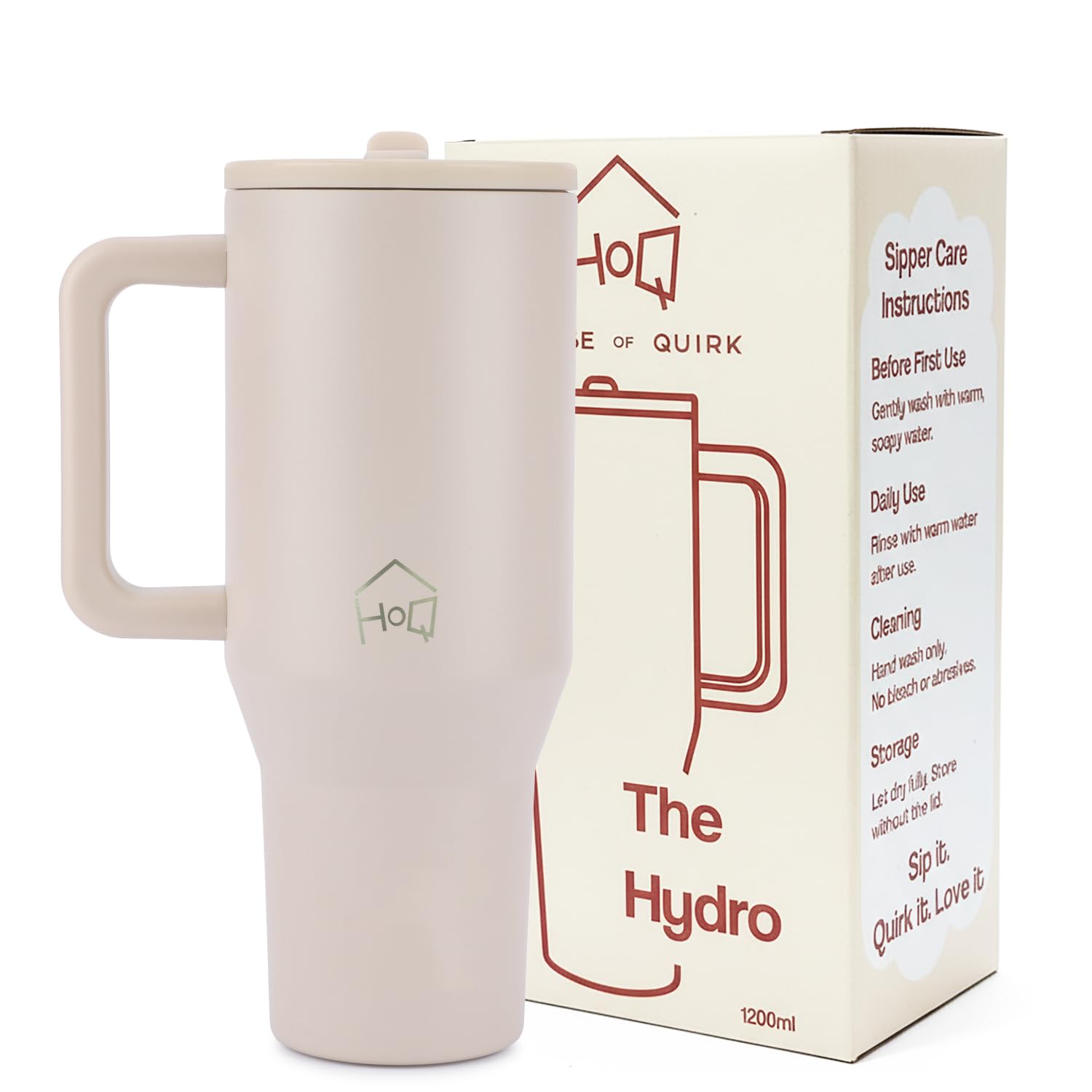 1200ML Tumbler with Handle & Simple Flip Straw