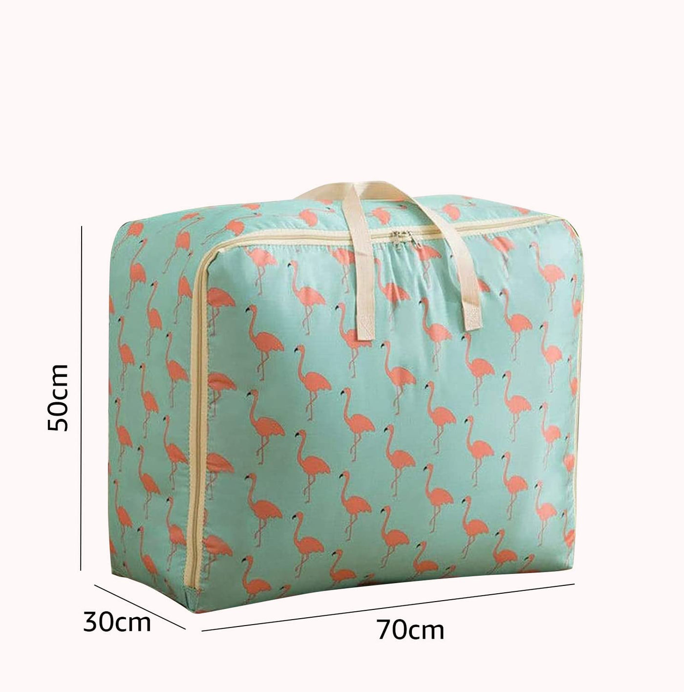 Extra Large Oversized Handy Storage Bag - Green Flamingo