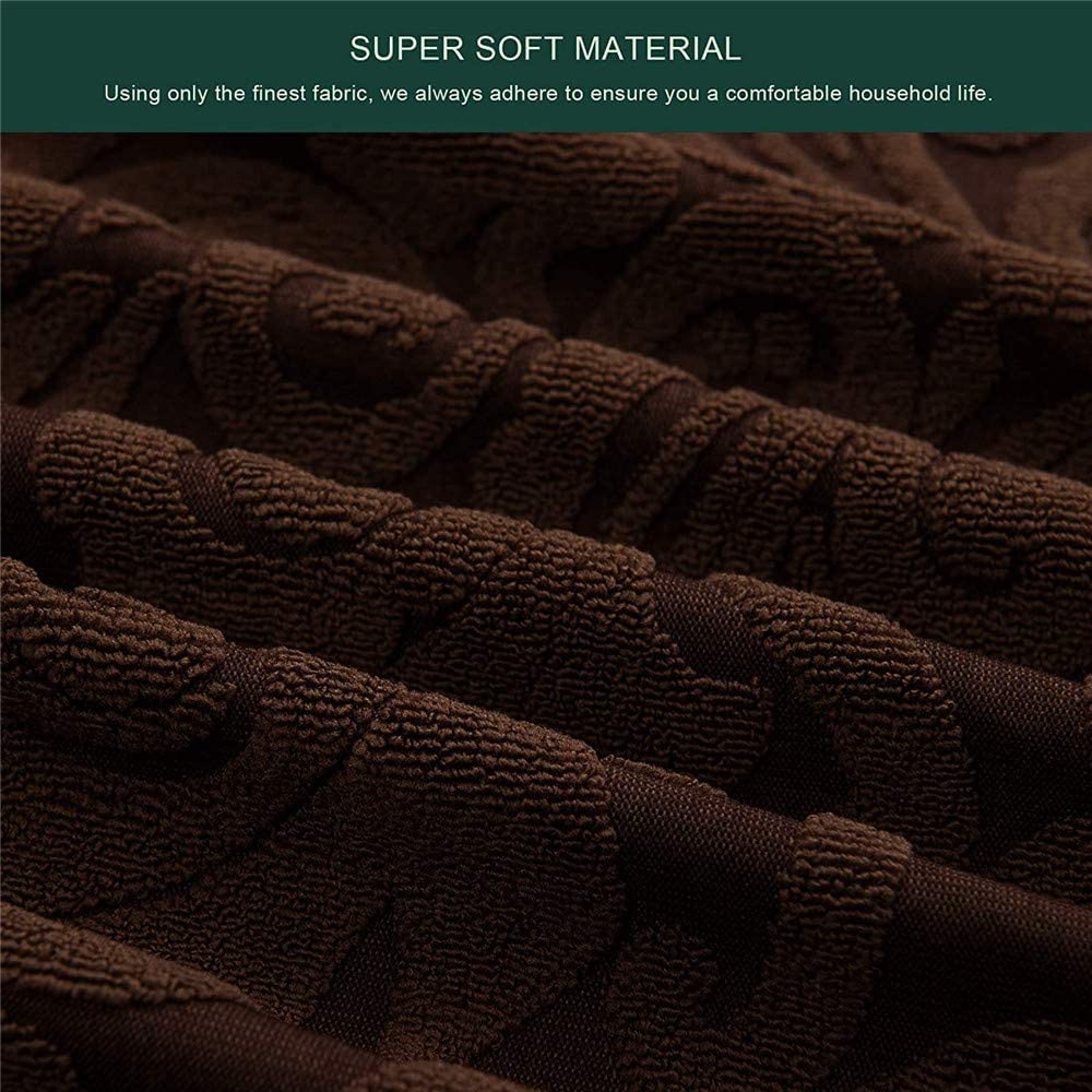 Jacquard Damask Sofa Slipcovers (Brown)