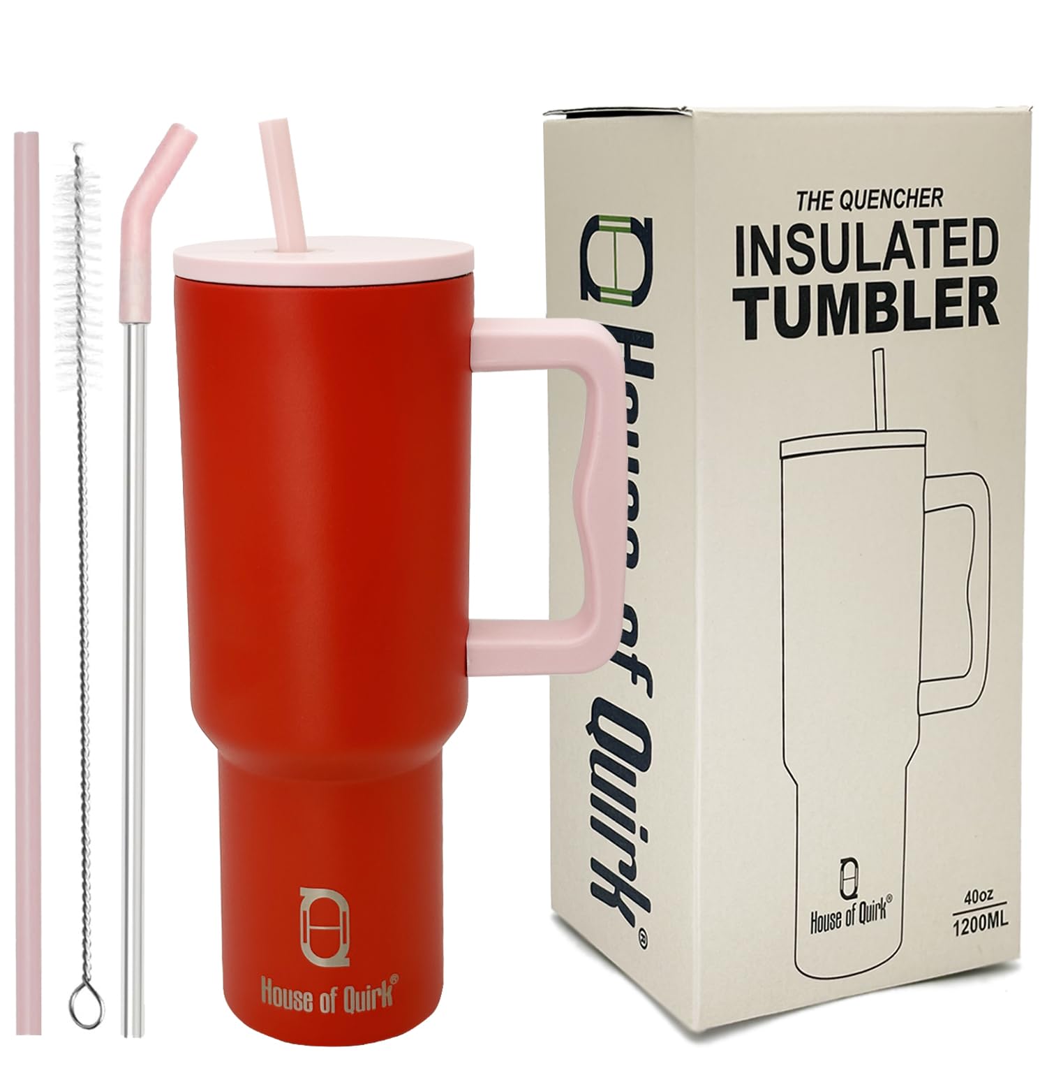 Stainless Steel Vacuum Insulated Tumbler with Straw and Lid & Handle - (1200 ML)
