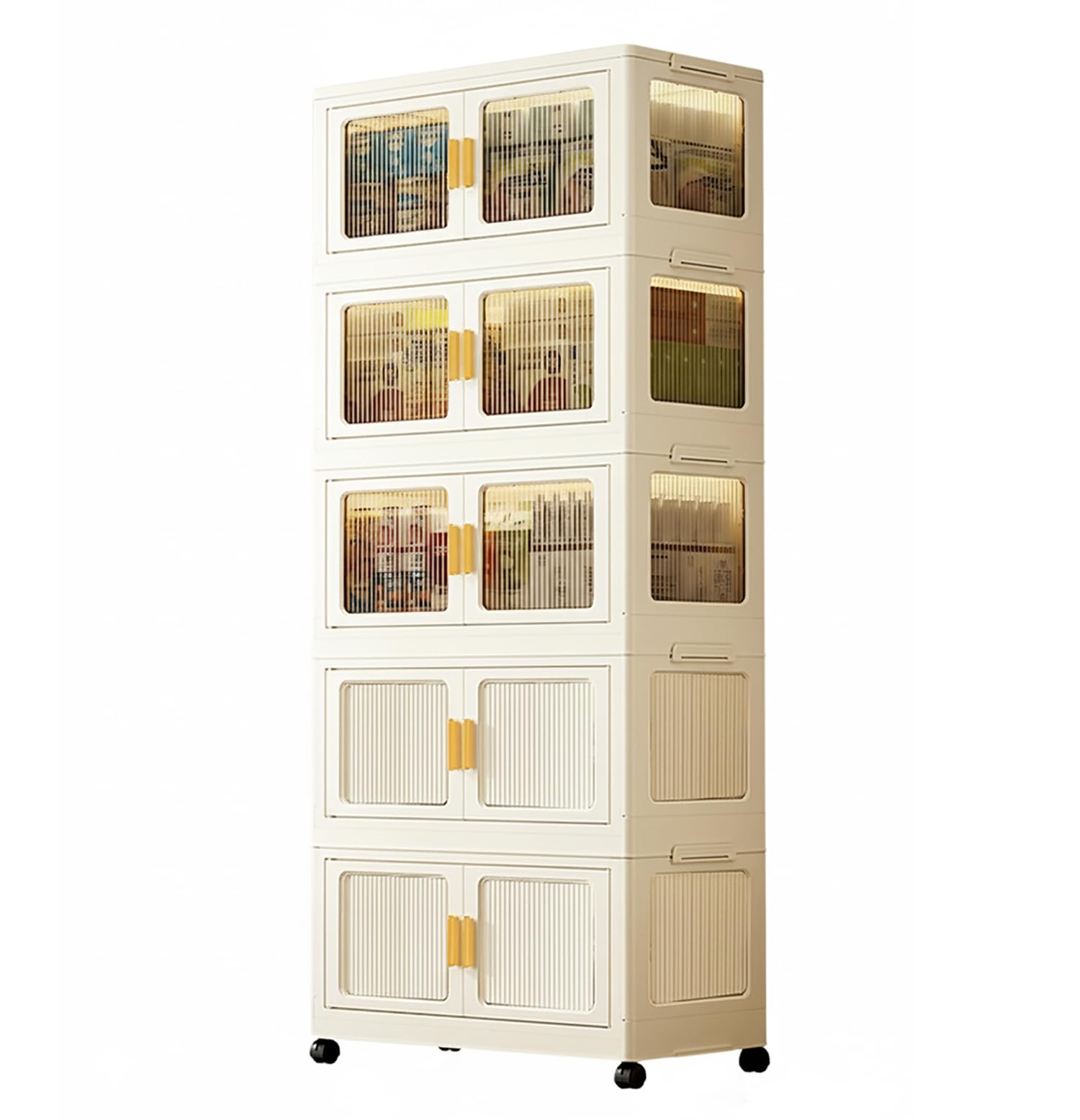 Foldable Storage Box Cabinet Wardrobe Organizer with Wheels