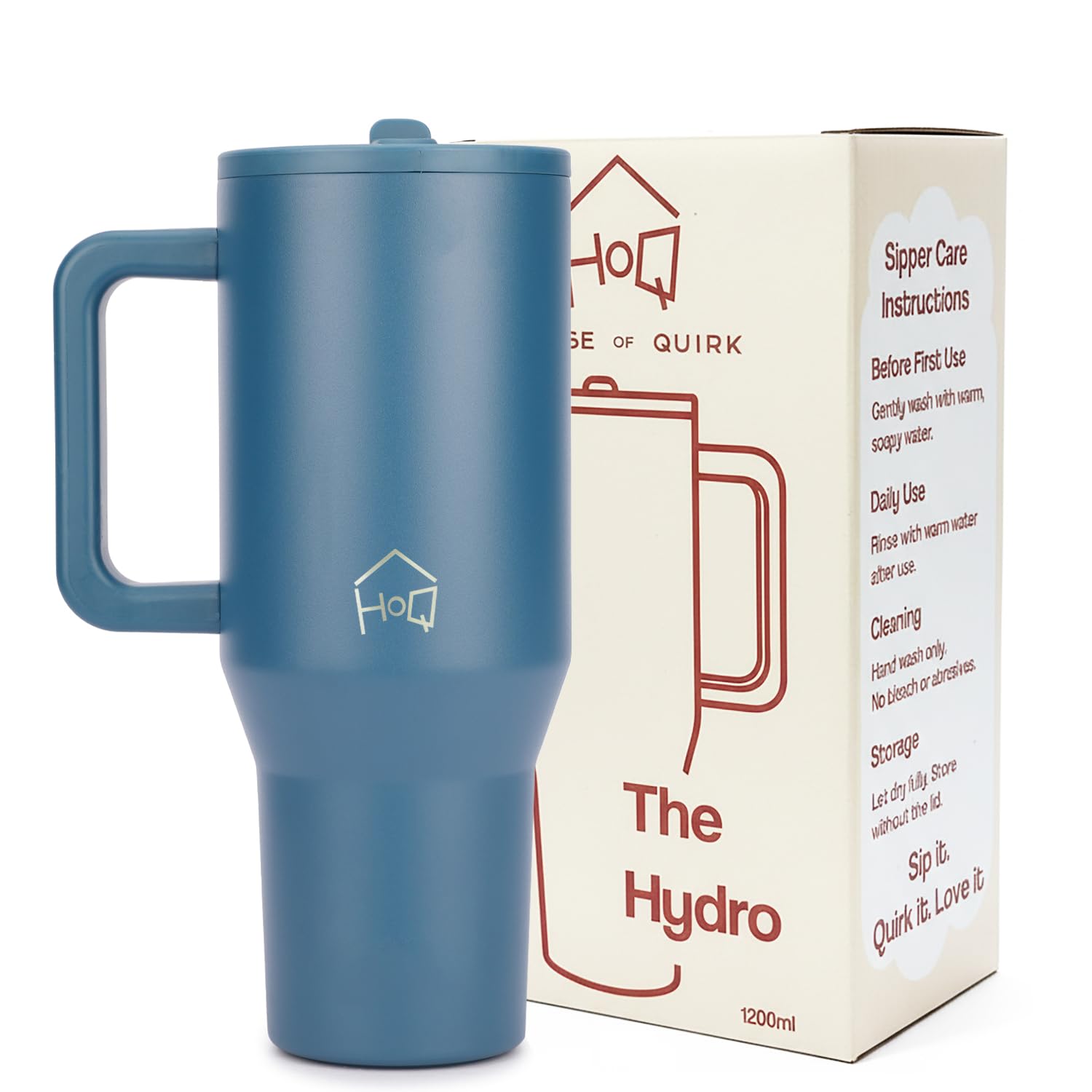 1200ML Tumbler with Handle & Simple Flip Straw