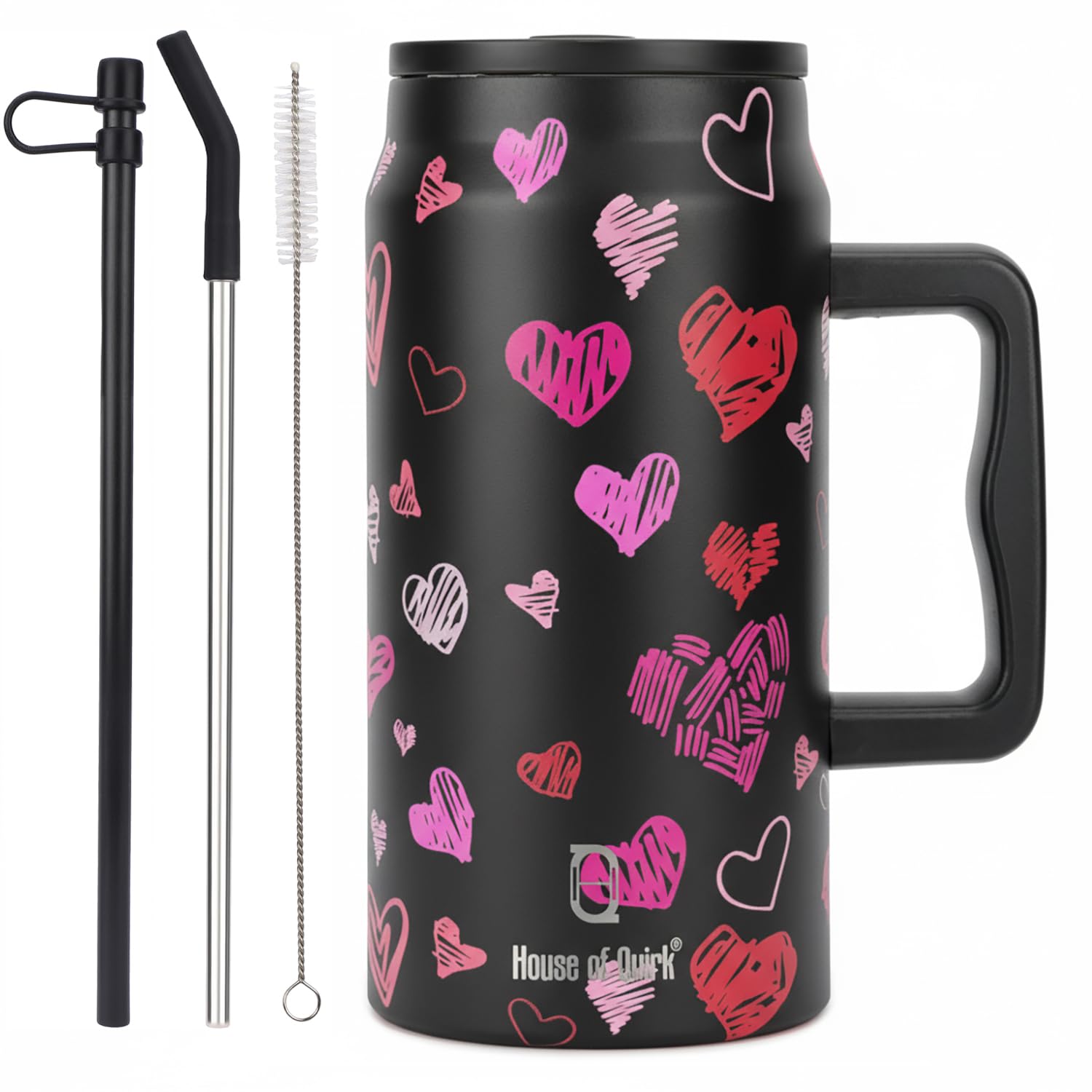 1500ML Mug Tumbler with Handle and Straw Lid (Printed)