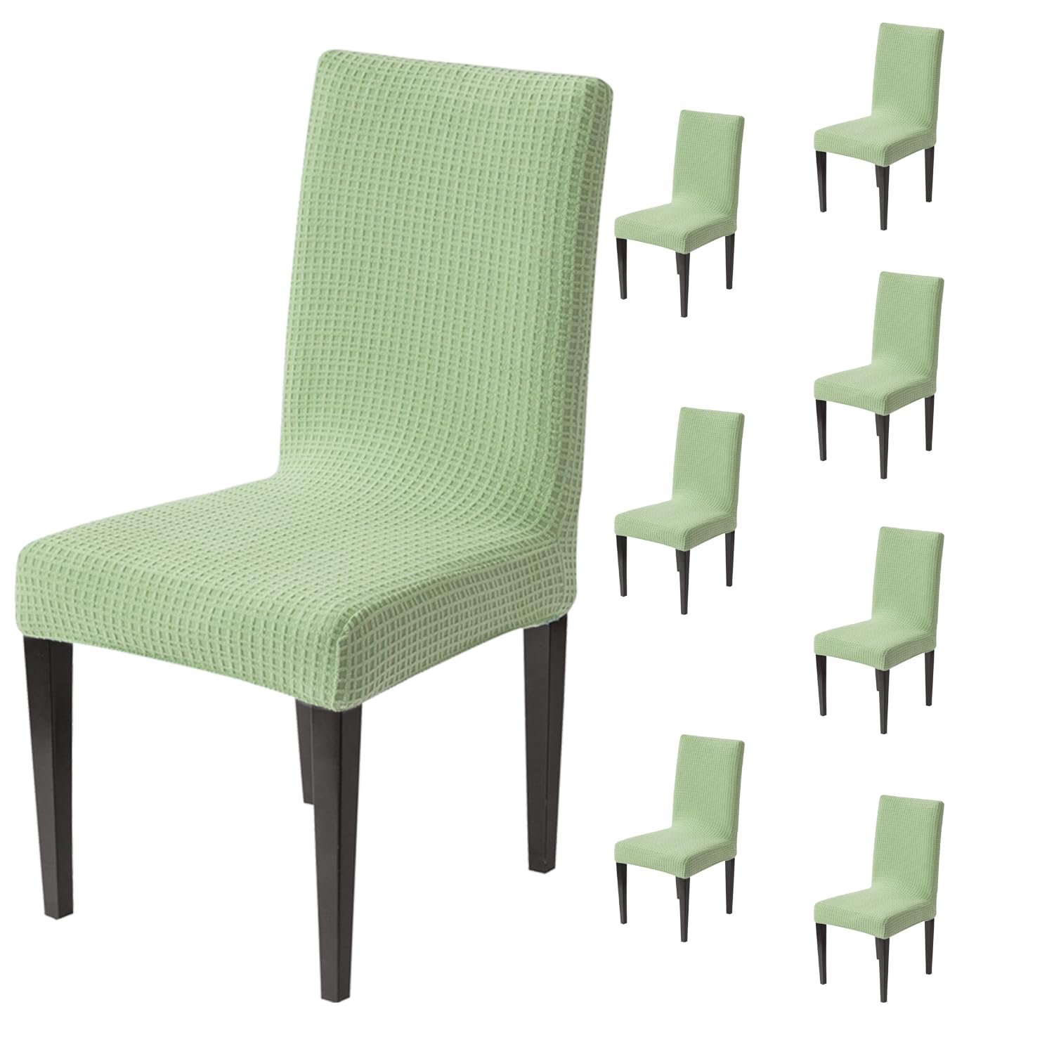 Decorative Dining Chair Cover – 220 GSM Stretch Jacquard Fabric (Green)
