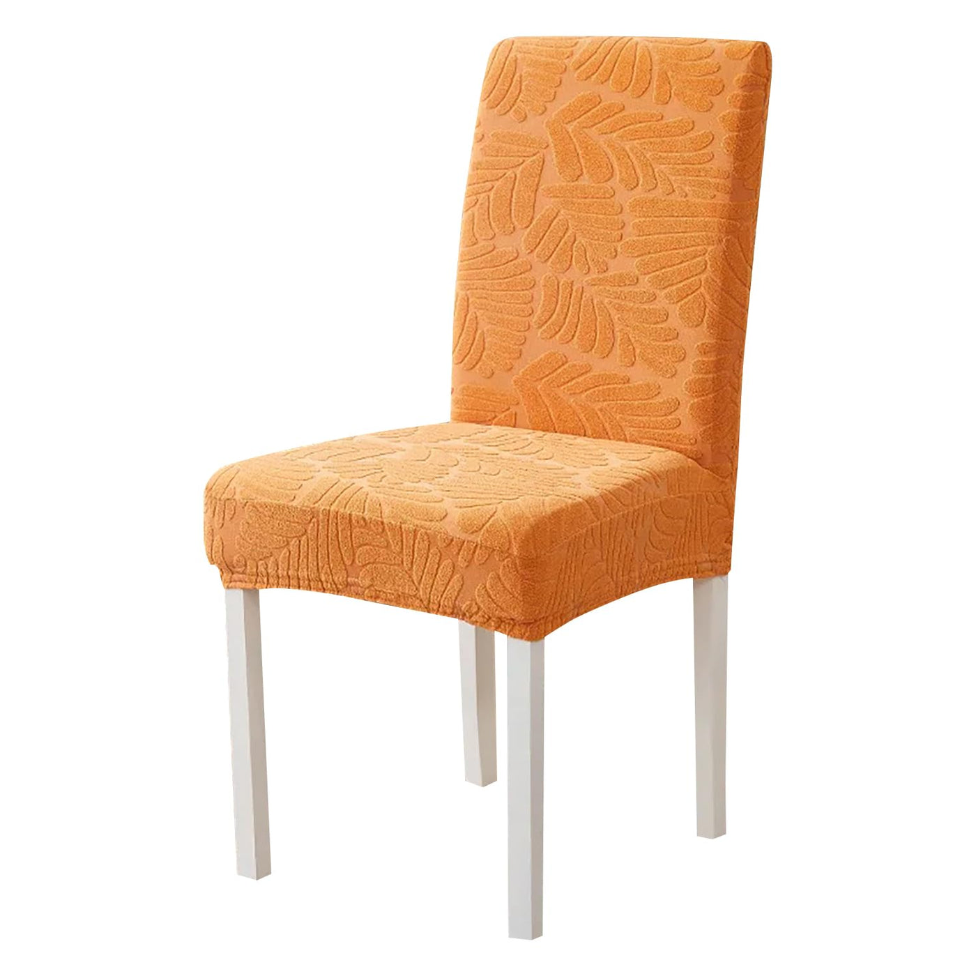 Jacquard Leaf Chair Cover- Orange