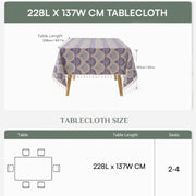 Rectangle Printed Tablecloth Cotton Linen Table Cloth Dust-Proof Table Cover (228x137 cm)