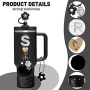 8PCS Cup Accessories Set Alphabet Letter Charms (Raspberry) Tumbler Not Included