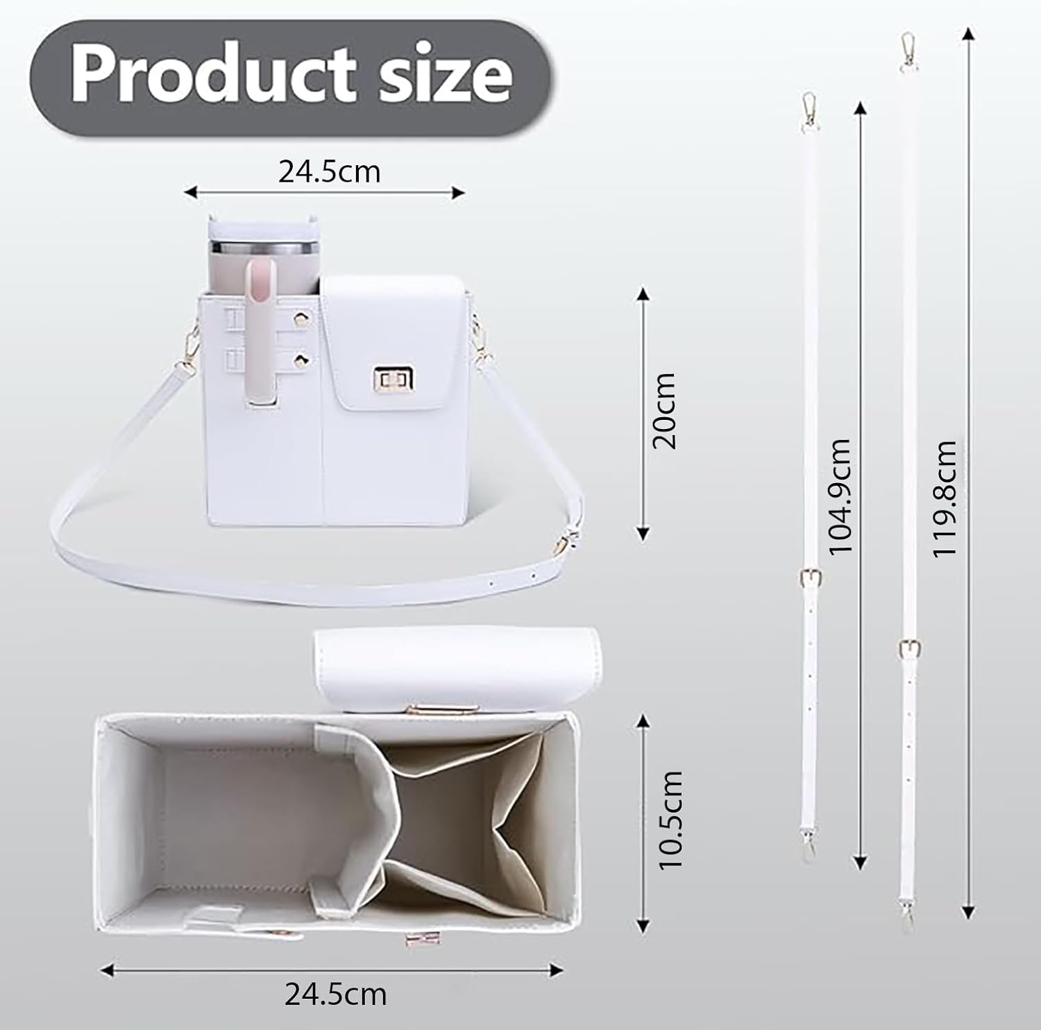 Crossbody Tumbler Holder with Purse Compartment