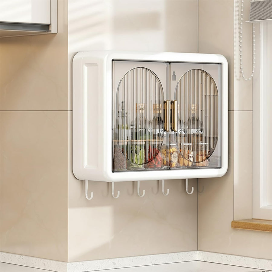 Wall Mounted Bathroom Storage Rack – Punch-Free Magnetic Storage Box White (Large)