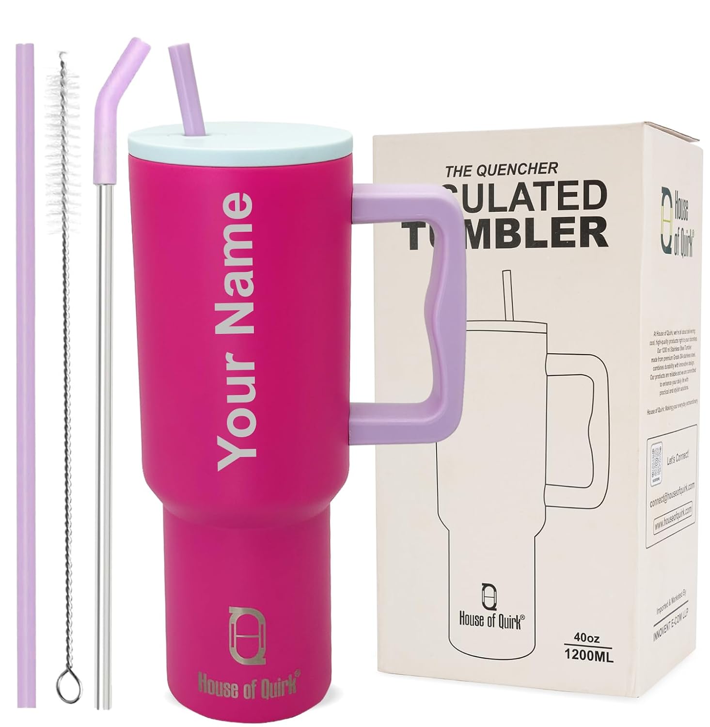 1200ML Custom Name – Personalized Stainless-Steel Vacuum Insulated Tumbler(Non-Returnable & Non-Replaceable)