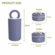 1400ml 304 Stainless Steel Lunch Box, 3 Containers