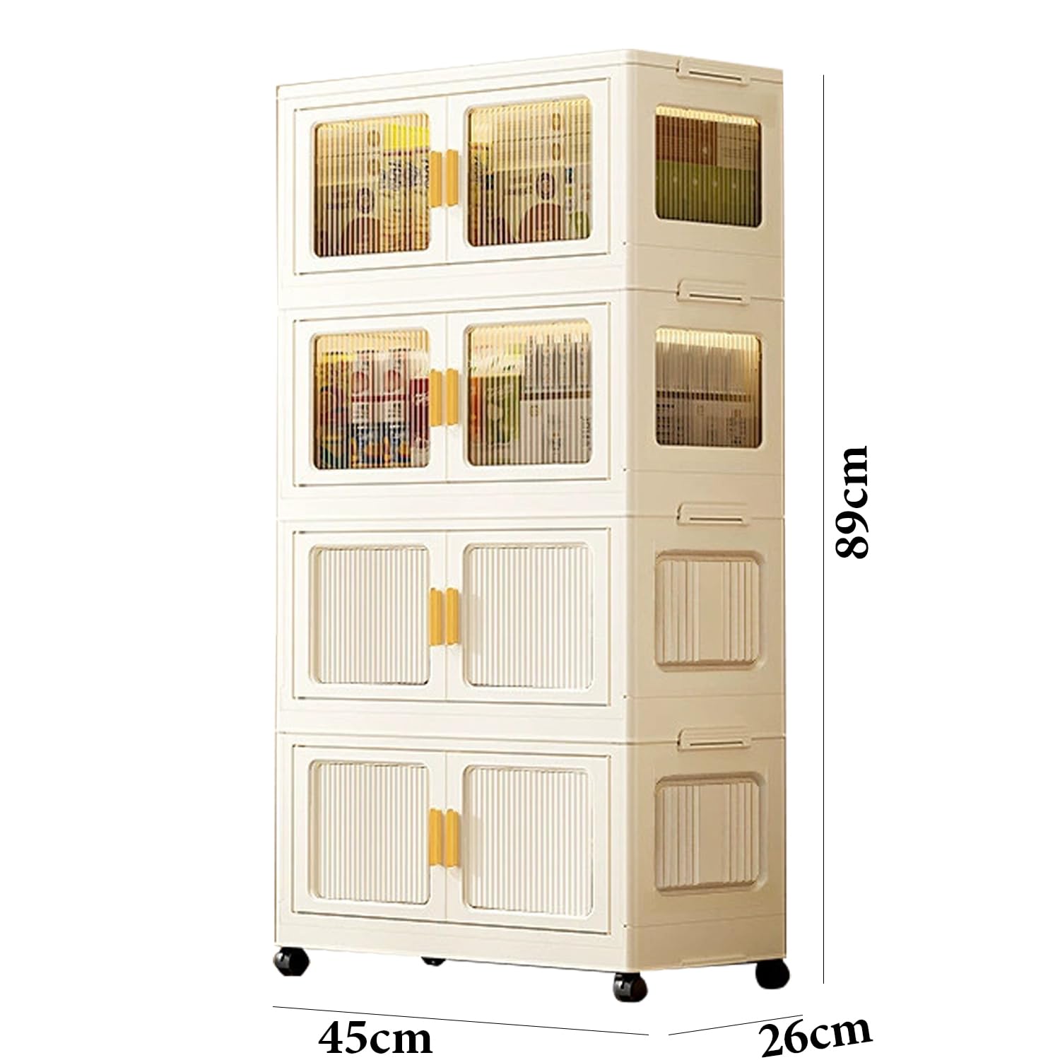 Foldable Storage Box Cabinet Wardrobe Organizer with Wheels