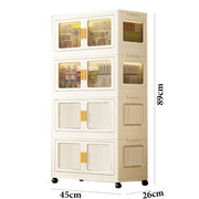 Foldable Storage Box Cabinet Wardrobe Organizer with Wheels