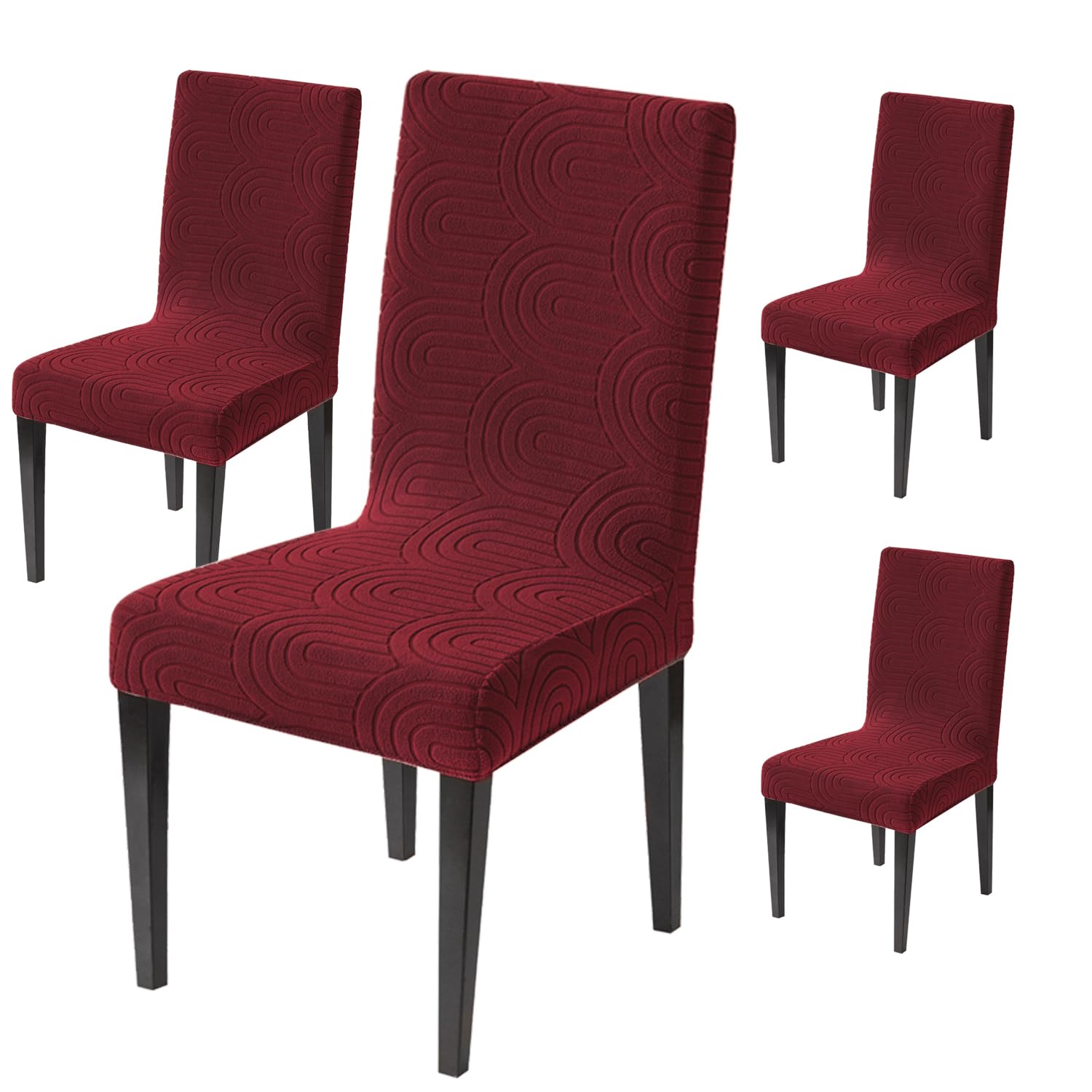 Premium Stretch Chair Cover – 220 GSM Jacquard Fabric (Maroon)