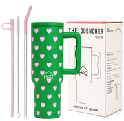 1200ML Stainless Steel Tumbler with Handle & Lid, 2 Straws (Matcha Kiss)