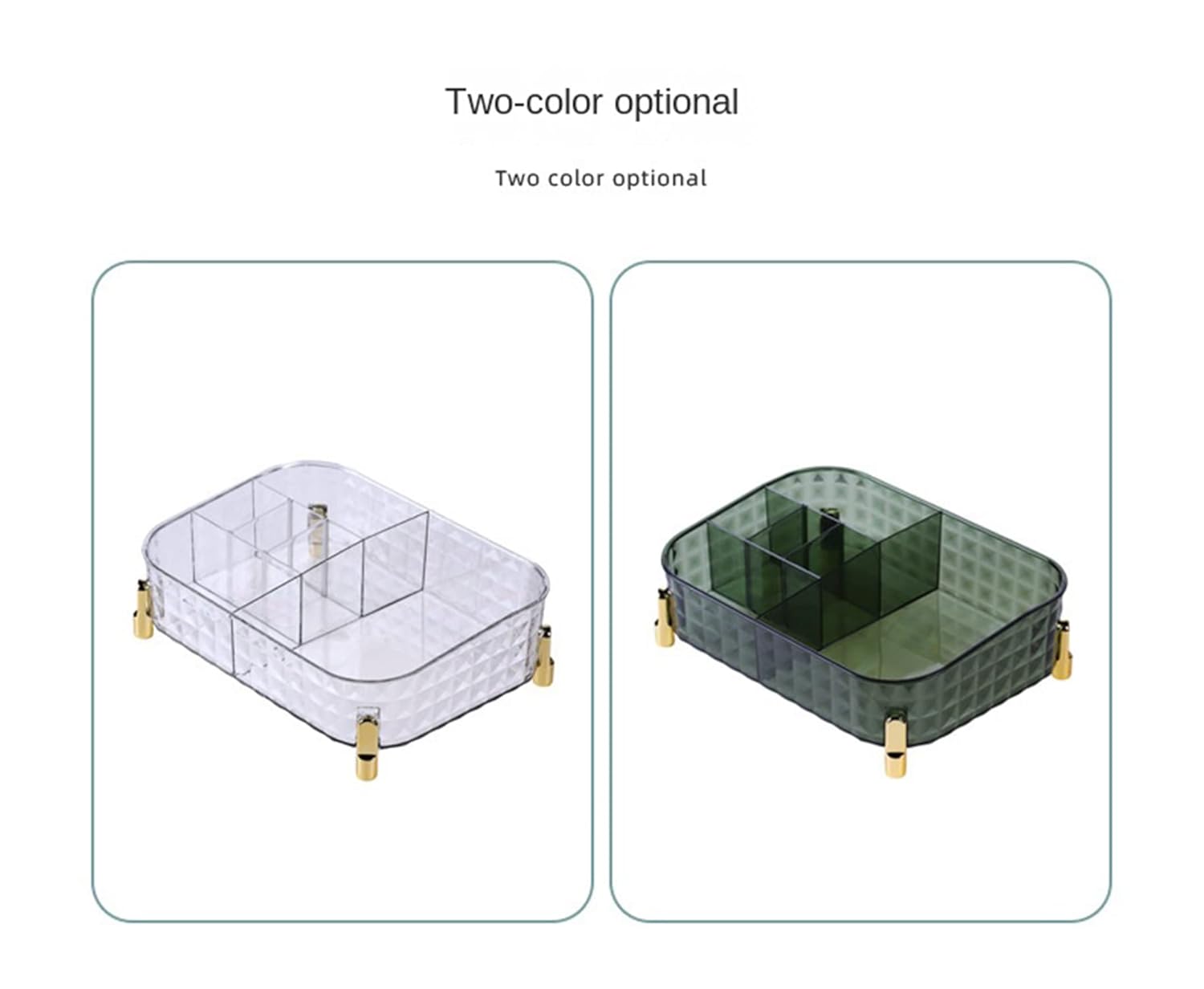Acrylic Transparent Rectangular Decorative Tray (Green)