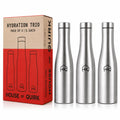 1 Litre Stainless Steel Water Bottle with Sipper Cap – Single Wall, Leak-Resistant Sports & Fridge Bottle (Silver)