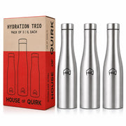 1 Litre Stainless Steel Water Bottle with Sipper Cap – Single Wall, Leak-Resistant Sports & Fridge Bottle (Silver)