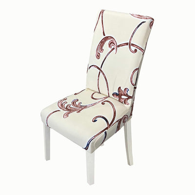 Printed Chair Cover - (Beige Orchid Stem)